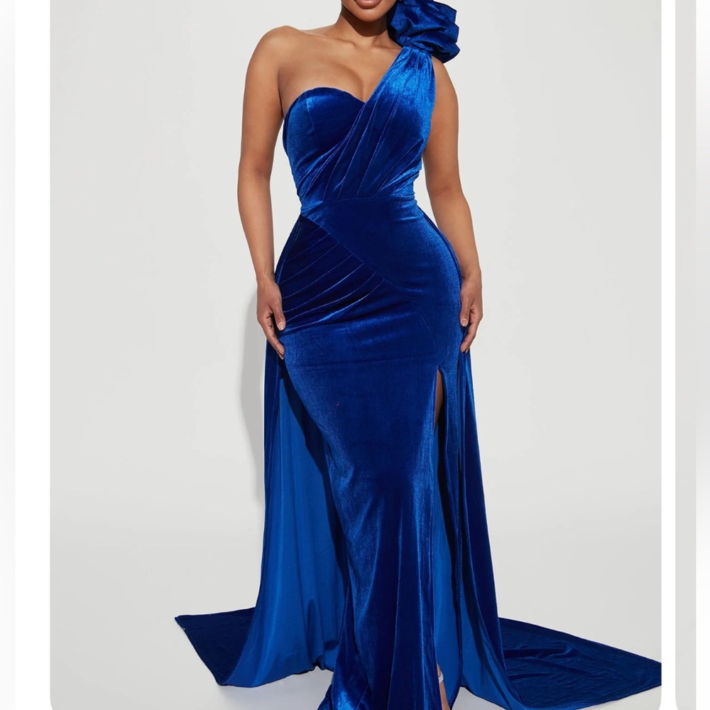 Royal Blue Velvet Maxi Dress